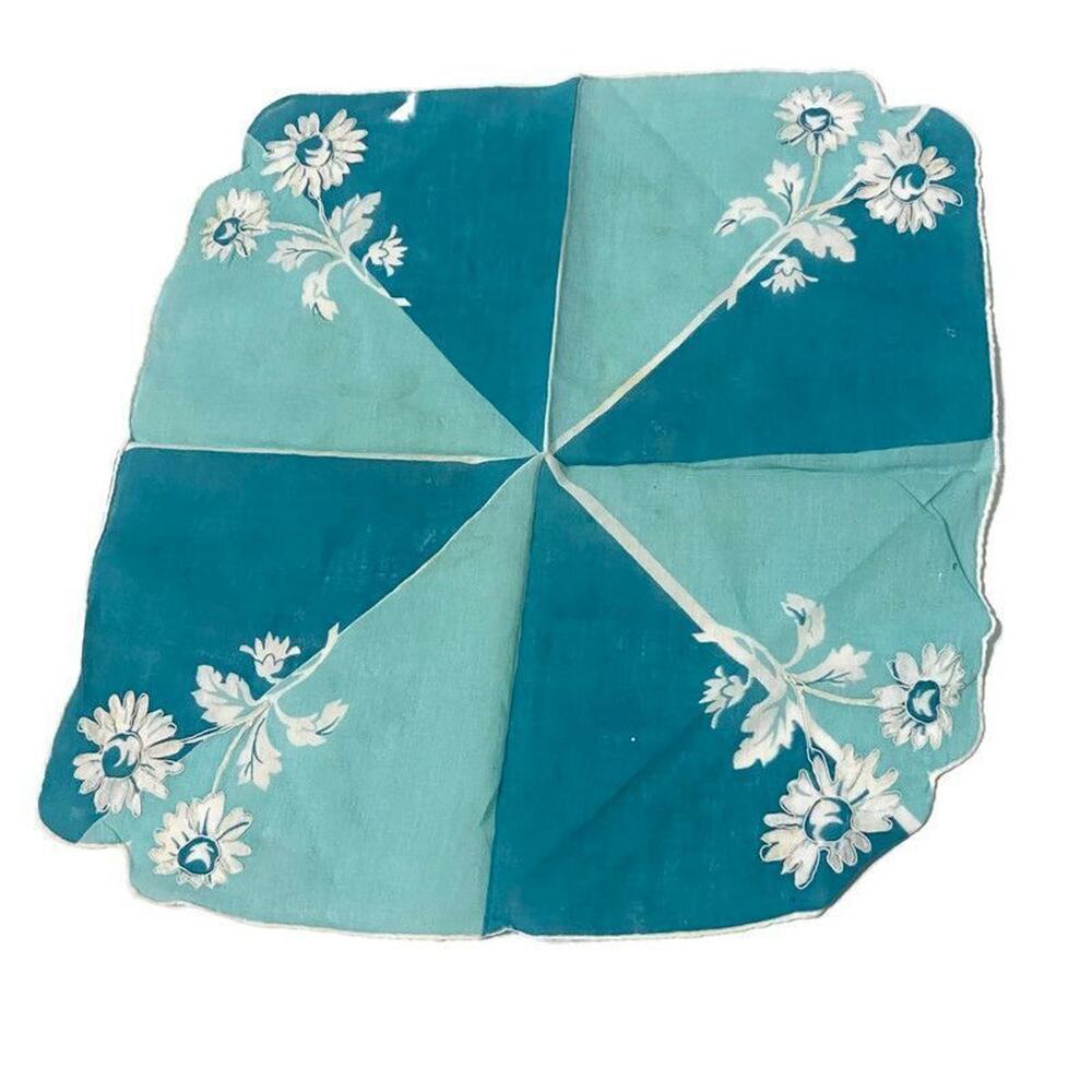 Daisy Pinwheel Handkerchief Vintage Pocket Scarf Formal Grandpa Collect Vintage